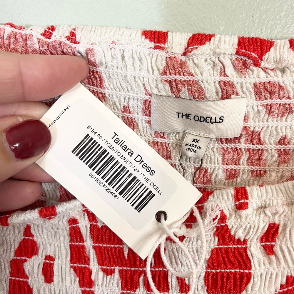 The Odells Tallara Dress 3X Red Tomato Cut Out Resortwear Feminine Vacation NWT - Picture 12 of 12